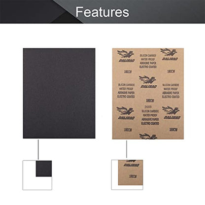 Utoolmart 180 Grits Sanding Sheets Wet Dry Silicon Carbide Sandpaper for Wood Furniture Metal Automotive Polishing 3pcs - color: 3pcs, size: 180 Grit