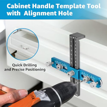 Cabinet Hardware Jig,Cabinet Hardware Template for Knobs,Handle and Pull,Cabinet Handles Template Tool for Drawer Cabinet Installation - style: Drilling Jig