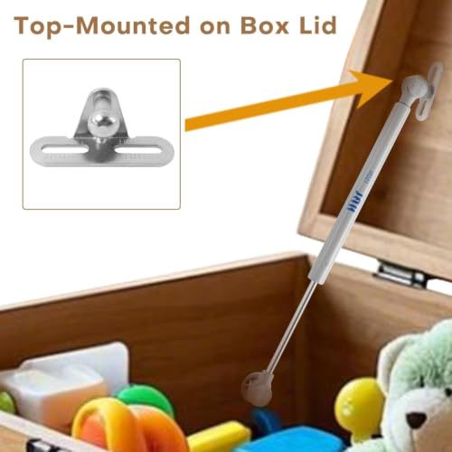 HBL'2 Pack Soft Close Toy Box Hinges for Heacy Curved, Round, Arched Lids