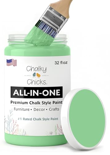 Chalky Chicks Lime Ricki 32 Fl Oz Chalk Paint for Furniture All in One - color: Lime Ricki (Lime Green), size: 32 Fl Oz (Pack of 1)
