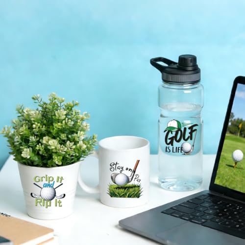 Peacoblue Golf Quotes Rub On Transfers for Craft, Transfer Sticker - style: Golf Balls and Clubs