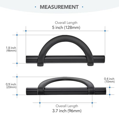 HOME EDIT Matte Black Cabinet Pulls Curved, 3-3/4 Inch/96 mm, 10 Pack - color: Matte Black, size: 3-3/4 Inch Hole Center