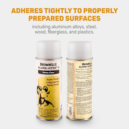 Brownells Aluma-Hyde II Epoxy Based Firearm Finish Spray Coating Protection Paint, Aerosol Can, 12 oz. (340g) Matte Clear - color: Matte Clear