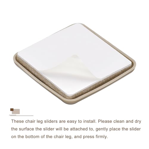 uxcell Furniture Sliders, 16Pcs 2" - Plastic Self-Adhesive Square Sliding Pads, Chair Glides for Carpeted Tile Vinyl Hardwood Floors (Grey) - size: 2"