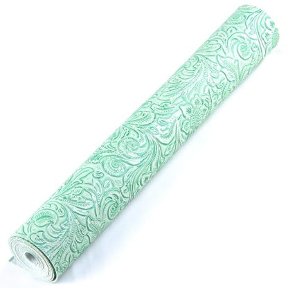 Ramya Embossed Faux Leather Sheets Fabric 12" x 53",for Handmade DIY Bows Wallet Sewing,Leather Earring Crafts Projects (Jade Green) - color: Jade Green