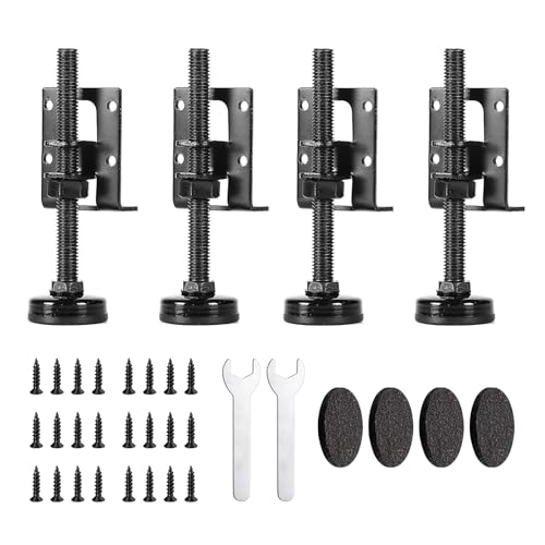 4 Pack Heavy Duty Adjustable Leveling Feet - Furniture Levelers for Workbench, Table, Cabinet, Wardrobe