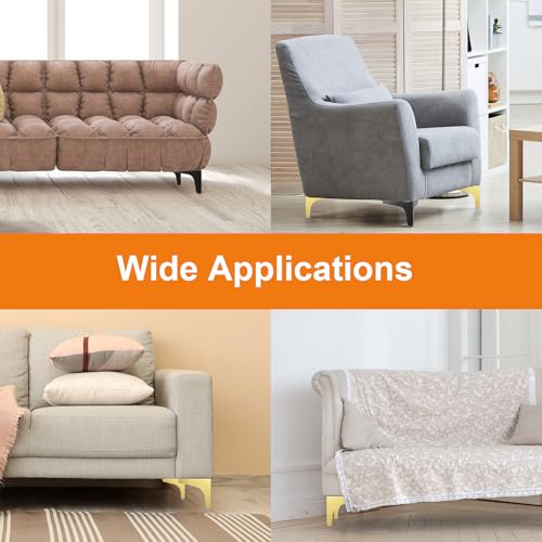 12 Pieces Metal Furniture Legs Modern Style Triangle Dresser Legs Sofa Feet DIY Replacement Legs for Chairs Table Cabinet Cupboard Sofa Couch Ottoman (Gold, 4 Inch) - color: Gold
