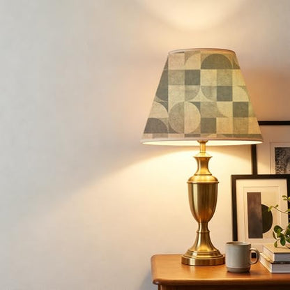 Chunlei Peel and Stick Wallpaper, Grey Beige Mid-Century Geometric Pattern, 118in x 17.7in, Waterproof Vinyl, Removable Reusable, Eco-Friendly, for Bedroom Living Room Rental Apartment - color: Beige04, size: 17.7" x 118.1"