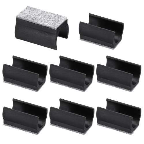 PATIKIL 22mm Rectangle Chair Leg Cover with Felt Pad, 8Pcs Slide Smoothly No Scratches No Noise Furniture Feet Hardwood Protectors Tips Floor Glides Tubing Caps for Office, Black Grey - color: Black Grey, size: 22MM