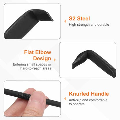 HARFINGTON Offset Screwdriver SL6 Slotted Flat Head Right Angle 90 Degree Screw Driver Double Ended L-Type Hand Tool for Home Appliance Repair, Black