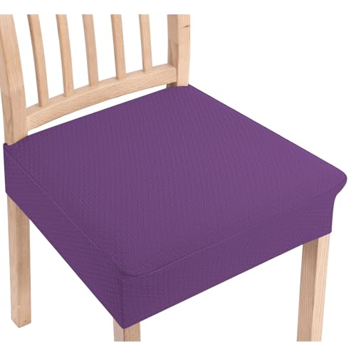 Smiry Stretch Jacquard Seat Covers for Dining Room Chairs Set of 2 - color: Purple, size: Set of 2