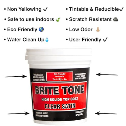 CrystaLac Brite Tone High Solids Polyurethane Instrument Finish 32 oz Quart (Clear Satin)
