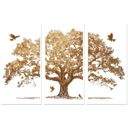 Peacoblue Gold Foil Tree Rub On Transfers for Furniture Craft 6"x12" - style: Gold Foil Tree
