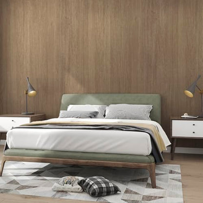 JSEVEM 31"×354" Wood Contact Paper Brown Peel and Stick Wallpaper Waterproof Removable Self-Adhesive Vinyl Wrap for Countertops Cabinet Kitchen Bedroom Air Guide Design - color: Brown, size: 31"×354"