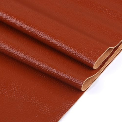 Ramya Faux Leather Sheets Roll 12" X 53"(30cm X 135cm) Upholstery Faux Leather Suitable for Handmade DIY, Earrings, Hair Clips, Sewing Crafts Projects (Brown) - color: Brown