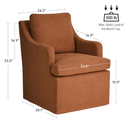 VKNOW Upholstered Dining Chairs, Dining Room Chairs with Casters - color: Orange, size: 1