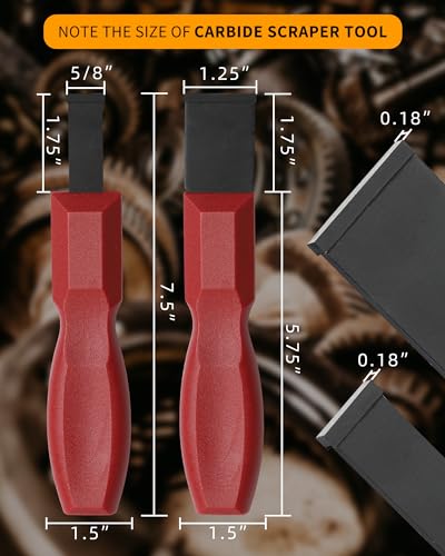 Gighipop Super Carbide Gasket Scrapper Tool, 1-1/4 Inch and 5/8 Inch-Carbide Scraper for Metal, Carbide Scraper Set(2 Pack)