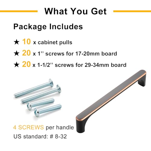10 Pack 5 Inch Oil Rubbed Bronze Drawer Pulls Brushed Bronze Cabinet Handles Bronze Hardware for Kitchen Cabinets 3126 Drawers Bedroom Dresser Bathroom Vanity Cupboard - color: Oil Rubbed Bronze, size: 5 In Hole Distance