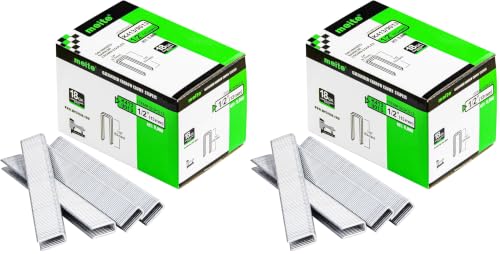 meite 18 Gauge 1/4-Inch Narrow Crown Staples, 1/2-Inch Length Heavy Duty Galvanized Upholstery Staples for Electric or Pneumatic Narrow Crown Staple Guns (8,000 PCS) (Pack of 2) - size: 1/2" Length (Pack of 2), style: 1 Box