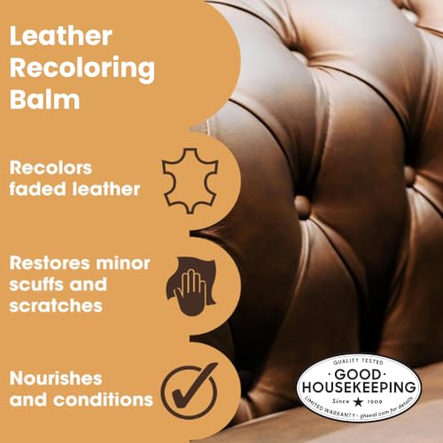 Furniture Clinic Leather Recoloring Balm, Dark Brown Leather Dye - color: Dark Brown, size: Balm