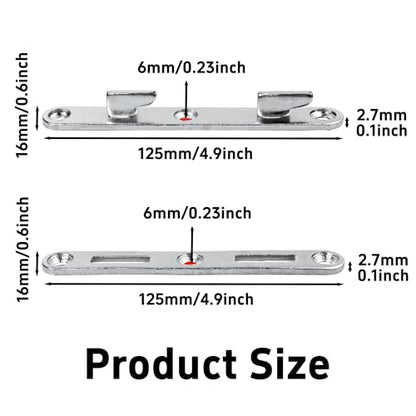 4PCS 5Inch Bed Rail Fasteners, Metal Bed Rail Brackets with Hooks, Heavy Duty Bed Frame Connectors, Replacement Parts for Wood Headboard and Side Rail (Silver)