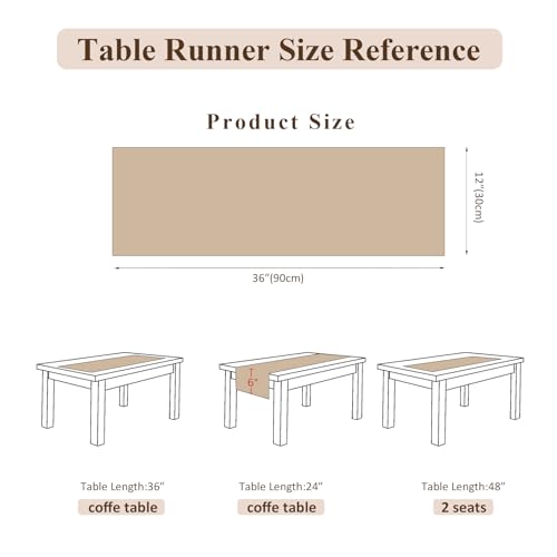 Burlap Boho Table Runner Macrame Brown 36in Farmhouse Woven Runner - color: Brown, size: 12'' x 36''