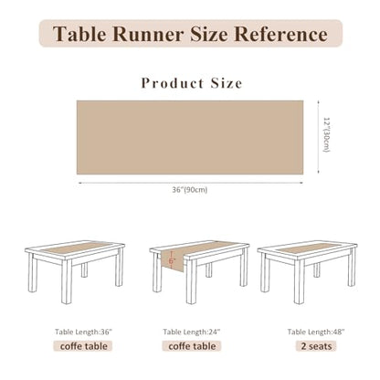 Burlap Boho Table Runner Macrame Brown 36in Farmhouse Woven Runner - color: Brown, size: 12'' x 36''