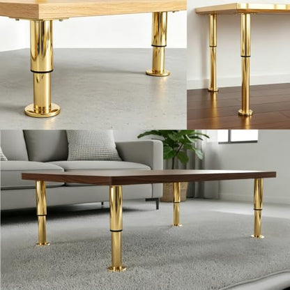 6Pcs Adjustable Gold Metal Furniture Legs 7.08-11.9 Inch Cabinet Desk Sofa - color: Gold, size: 7.08"-11.9"-Set of 6