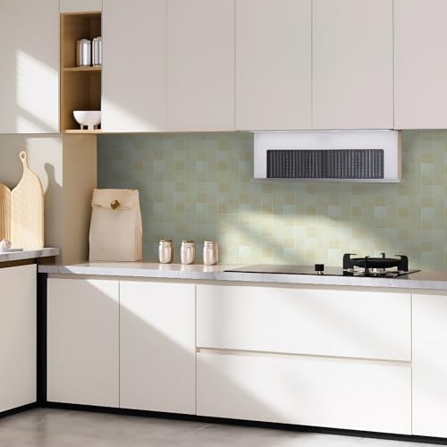 Art3d Grid Design Peel and Stick Backsplash, 10-Pack, 12 x 12 in, Sandstone - color: Sandstone