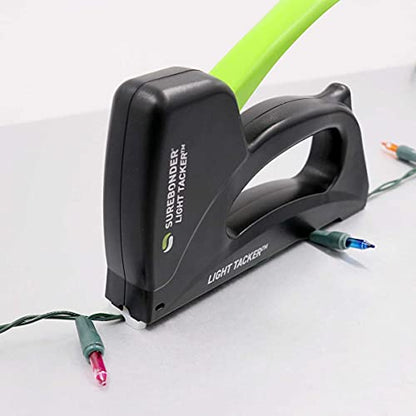 Surebonder 5540HOL Light-Duty Tacker Staple Gun for Holiday and Christmas Lights, Garland, Phone, Speaker, TV, and Computer Cable - 60 Staples and 30 Insulators Included
