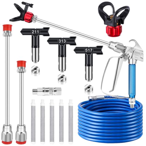 14Pcs Airless Paint Sprayer Gun Kit, 3600PSI 25Ft High Pressure Hose