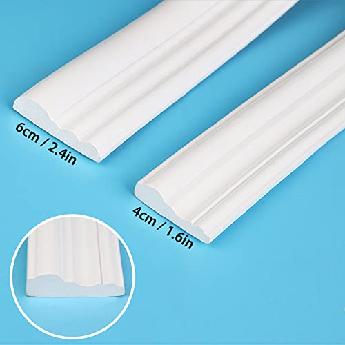 Gaahing Peel and Stick Wall Molding Trim & Chair Rail, Self-Adhesive Panel Moulding, DIY Home Decor on Cabinet Door Mirror Frame, 9.8ft x 2.4in - size: 2.4" W x 118.1"L