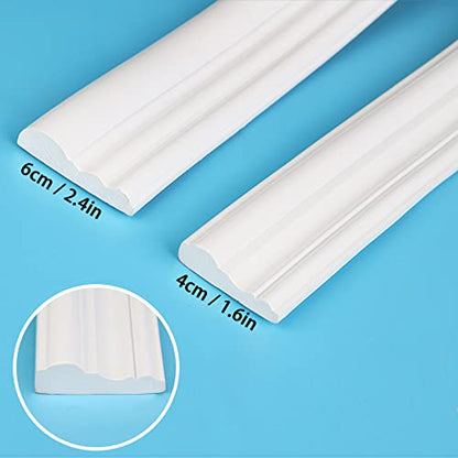 Gaahing Peel and Stick Wall Molding Trim & Chair Rail, Self-Adhesive Panel Moulding, DIY Home Decor on Cabinet Door Mirror Frame, 9.8ft x 2.4in - size: 2.4" W x 118.1"L