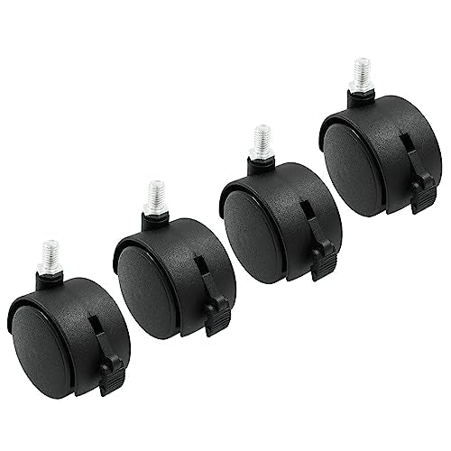 2 Inch Swivel Caster Wheels with Brake, M8 Threaded Stem, 4pcs - style: 2 Inch Stem with Brake