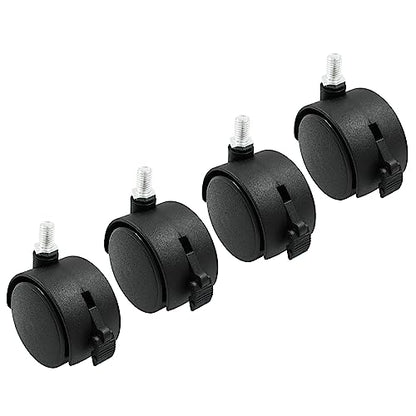2 Inch Swivel Caster Wheels with Brake, M8 Threaded Stem, 4pcs - style: 2 Inch Stem with Brake
