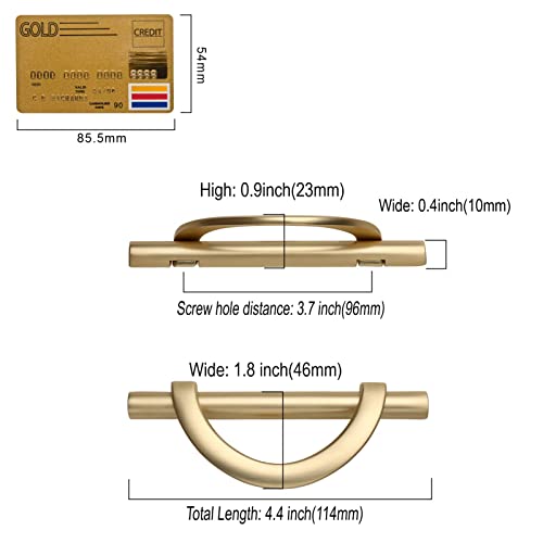 Amerdeco 10 Pack Brushed Gold Cabinet Pulls 3.75 Inch(96MM) Hole Centers Kitchen Cabinet Handles Hardware Kitchen Handles for Cabinets Cupboard Handles Drawer Pulls - color: Brushed Gold, size: 3.75"/96MM Hole Center, style: 10 Pack