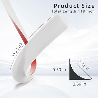 Kneelisa Flexible Quarter Round Molding Trim Peel and Stick 118Inch White - color: White, size: 118 Inch