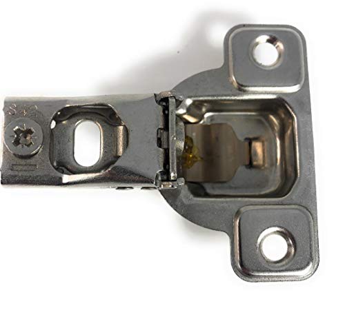 Salice E-Centra Nickel-Plated Metal 106-degree 9/16-inch Overlay Screw-on Face Frame Hinge with 2 Cams (1 Hinge)