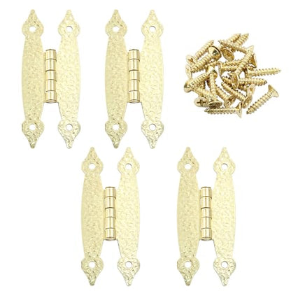 Murtenze 3.5 Inch Gold Antique H Hinges, 4 Pack - color: Gold