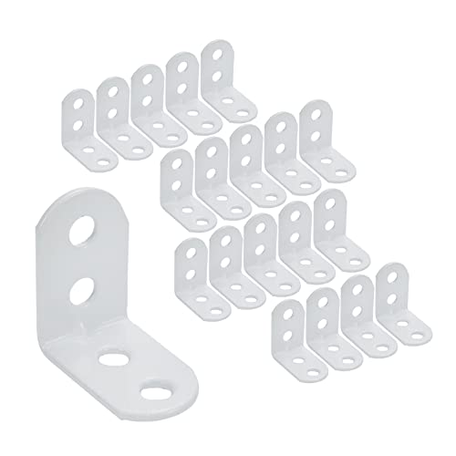 Coshar 20 Pcs Small Right Angle Bracket Corner Brace L Shape Shelf Bracket - size: 1.1"x1.1"x0.71"