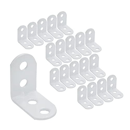 Coshar 20 Pcs Small Right Angle Bracket Corner Brace L Shape Shelf Bracket - size: 1.1"x1.1"x0.71"