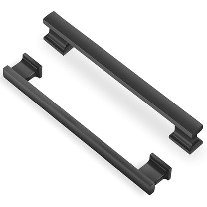 Lardmon 10 Pack 6.3 Inch(160mm) Hole Center Gunmetal Gray Kitchen Cabinet Handles Modern Cabinet Pulls Kitchen Cabinet Hardware Solid Drawer Pulls Handles for Dresser, Total Length 7.28 Inch - color: Gray, size: 6.3 Inch Hole Center