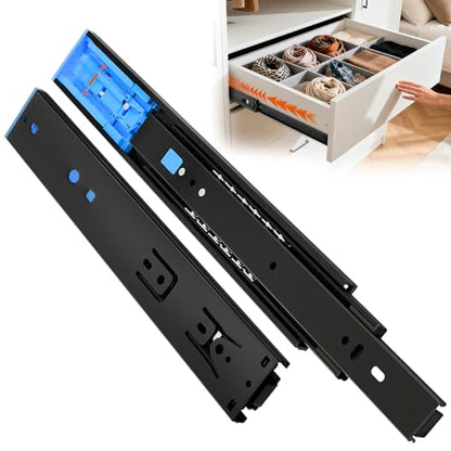 16 Inch Push to Open and Soft Close Drawer Slides,Full Extension,1 Pair - size: 16 Inch