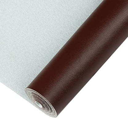Smooth Solid Color Faux Leather Sheets Roll 12"X53" (30cmX135cm),Very Suitable for Making Crafts, Leather Earrings, Bows,Sewing (Chocolate) - color: Chocolate