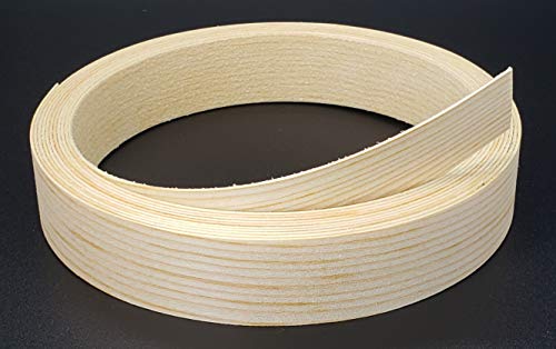 Edge Banding-EBQuick-Real Un-Finished Wood Veneer Tape, Sanded Perfectly, Pre-Glued with Hot Melt Adhesive, Easy Application Iron-On. Flexible, 13/16” Wide-Made in USA. (White Pine-12'LF Roll) - color: White Pine-12'LF Roll