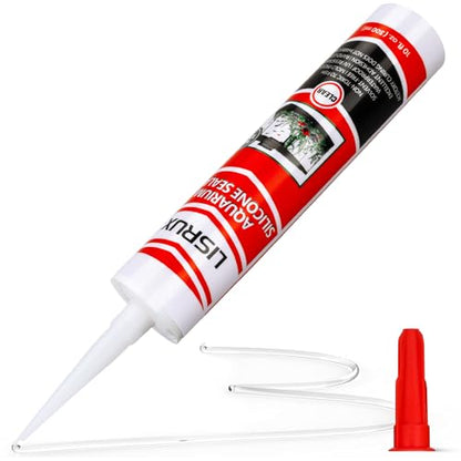 1 Pack Aquarium Silicone Clear Sealant, High Elasticity, Safe for Fish,Fast Curing Waterproof Aquarium Safe Silicone,10 Fl Oz Non-Toxic Fish Tank Safe Sealant,Strong Adhesion - size: 1P