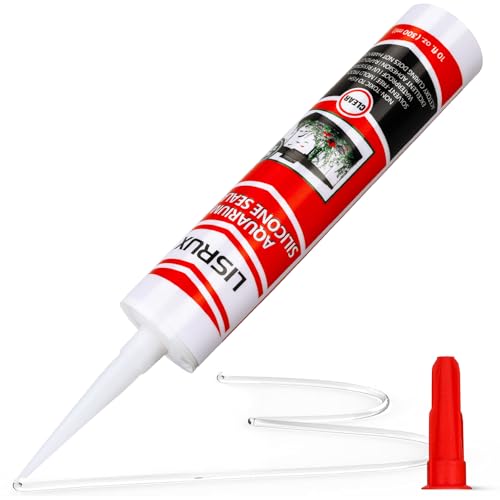 1 Pack Aquarium Silicone Clear Sealant, High Elasticity, Safe for Fish,Fast Curing Waterproof Aquarium Safe Silicone,10 Fl Oz Non-Toxic Fish Tank Safe Sealant,Strong Adhesion - size: 1P