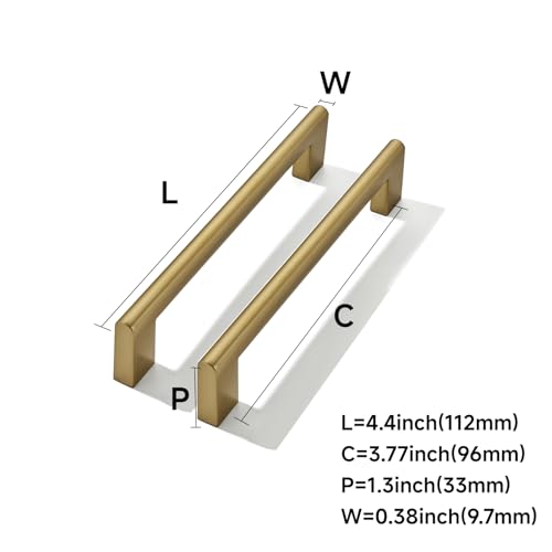 10 Pack 3-3/4 Inch Hole Center Champagne Bronze Cabinet pulls Satin Brass Heavy Duty Solid Hardware for bathrooms Dressing Tables cabinets and Kitchen cabinets. - color: Champagne Bronze, size: 3-3/4 Inch Hole Center