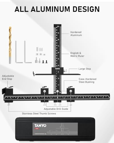 Precision Cabinet Hardware Jig for Woodworking – Adjustable & Durable - color: Black