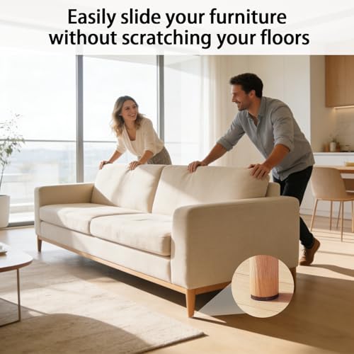 Felt Furniture Pads 114 PCS, 7 Sizes, Felt Pads for Chair Legs, Suitable for Round and Square Chair Legs, to Prevent Scratches, Reduce Noise and Protect The Floor (Black)